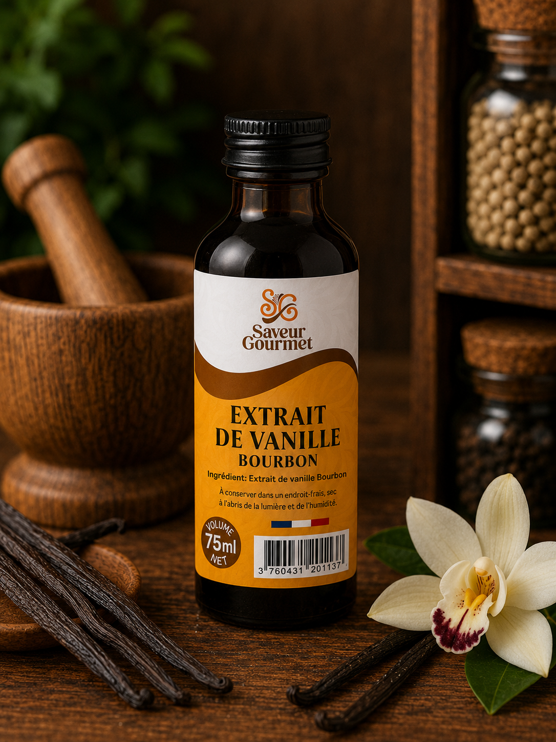 Extrait de vanille Bourbon Madagascar 18%