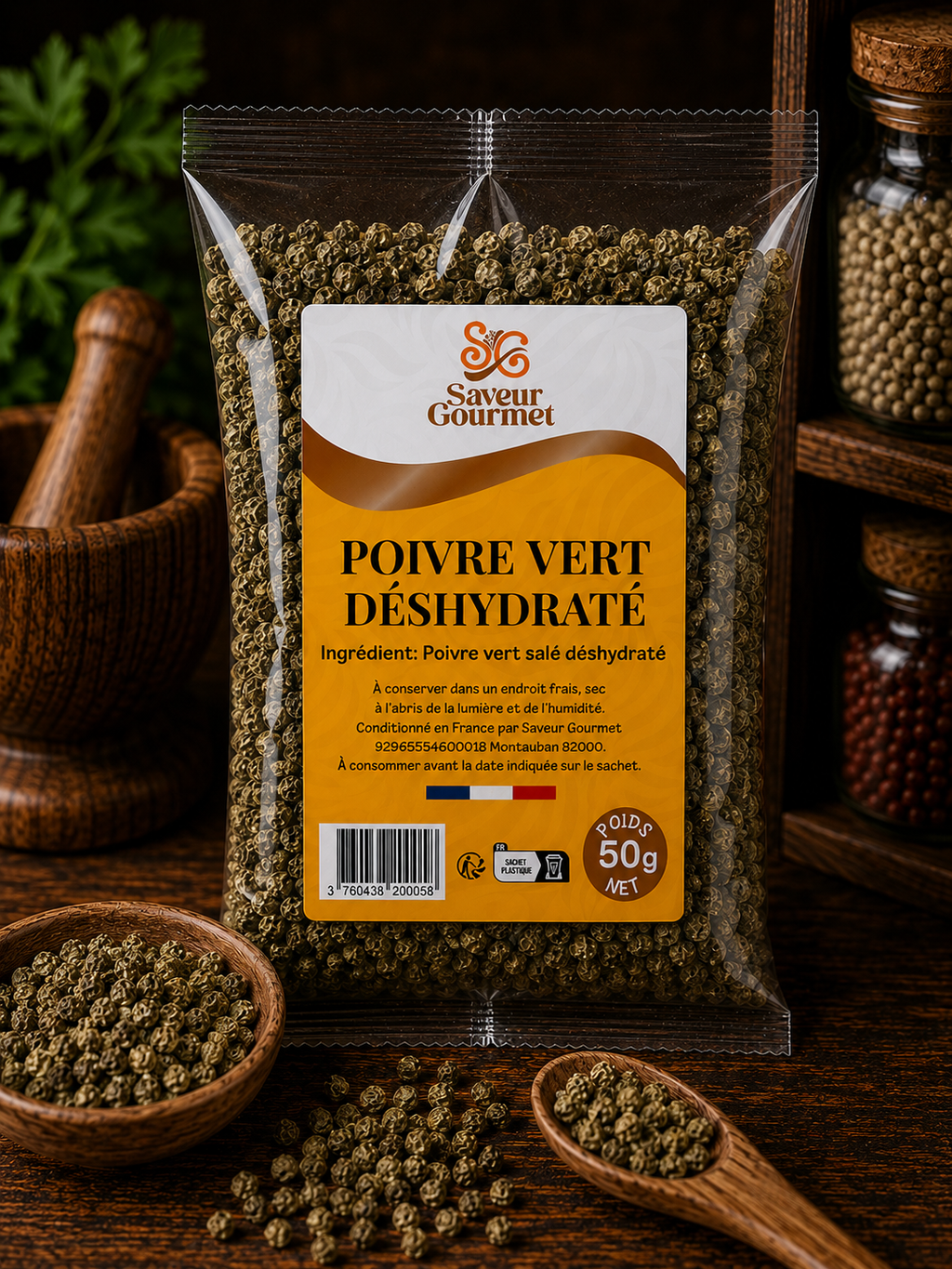 Poivre vert déshydraté Madagascar