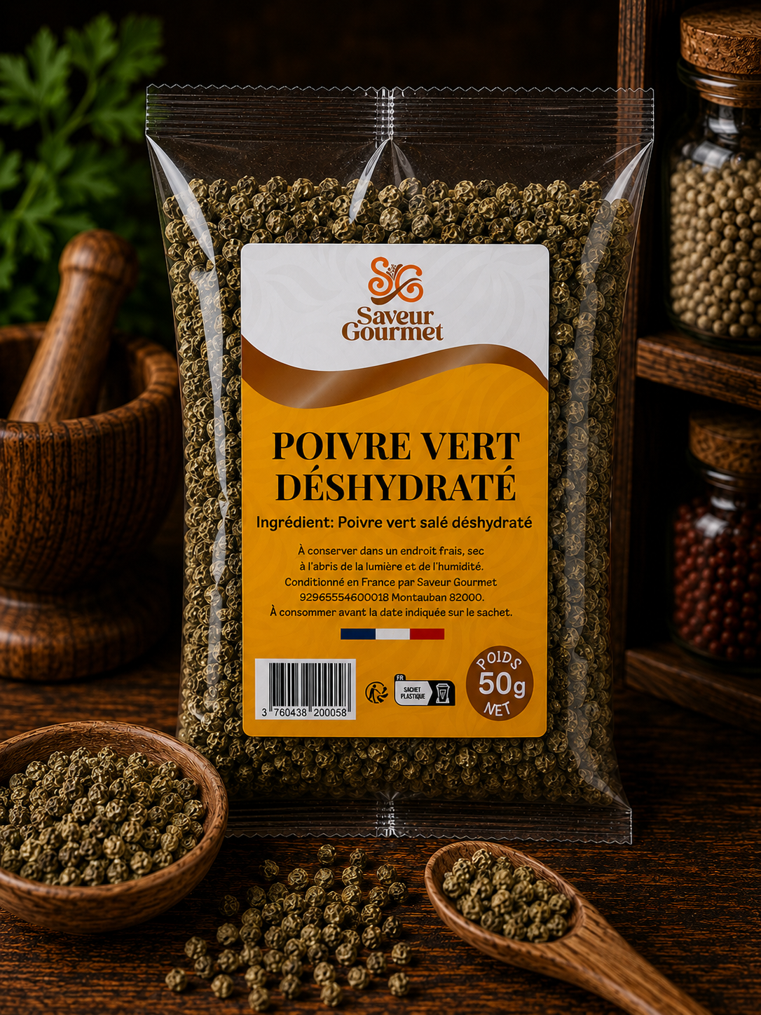 Poivre vert déshydraté Madagascar