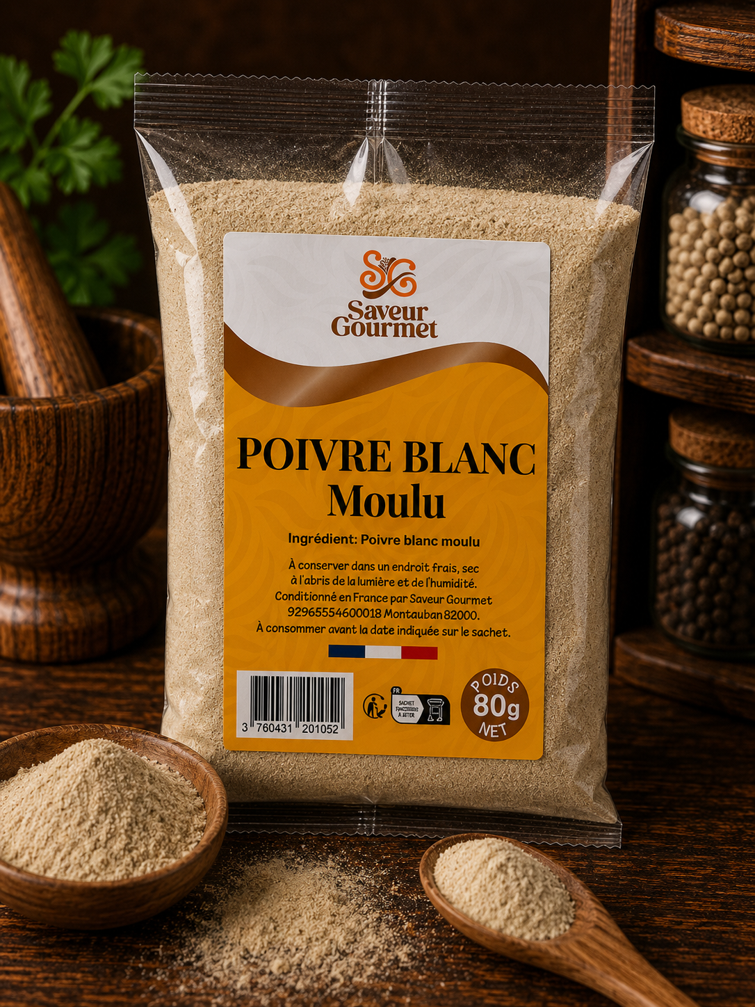 Poivre blanc moulu (Vietnam)