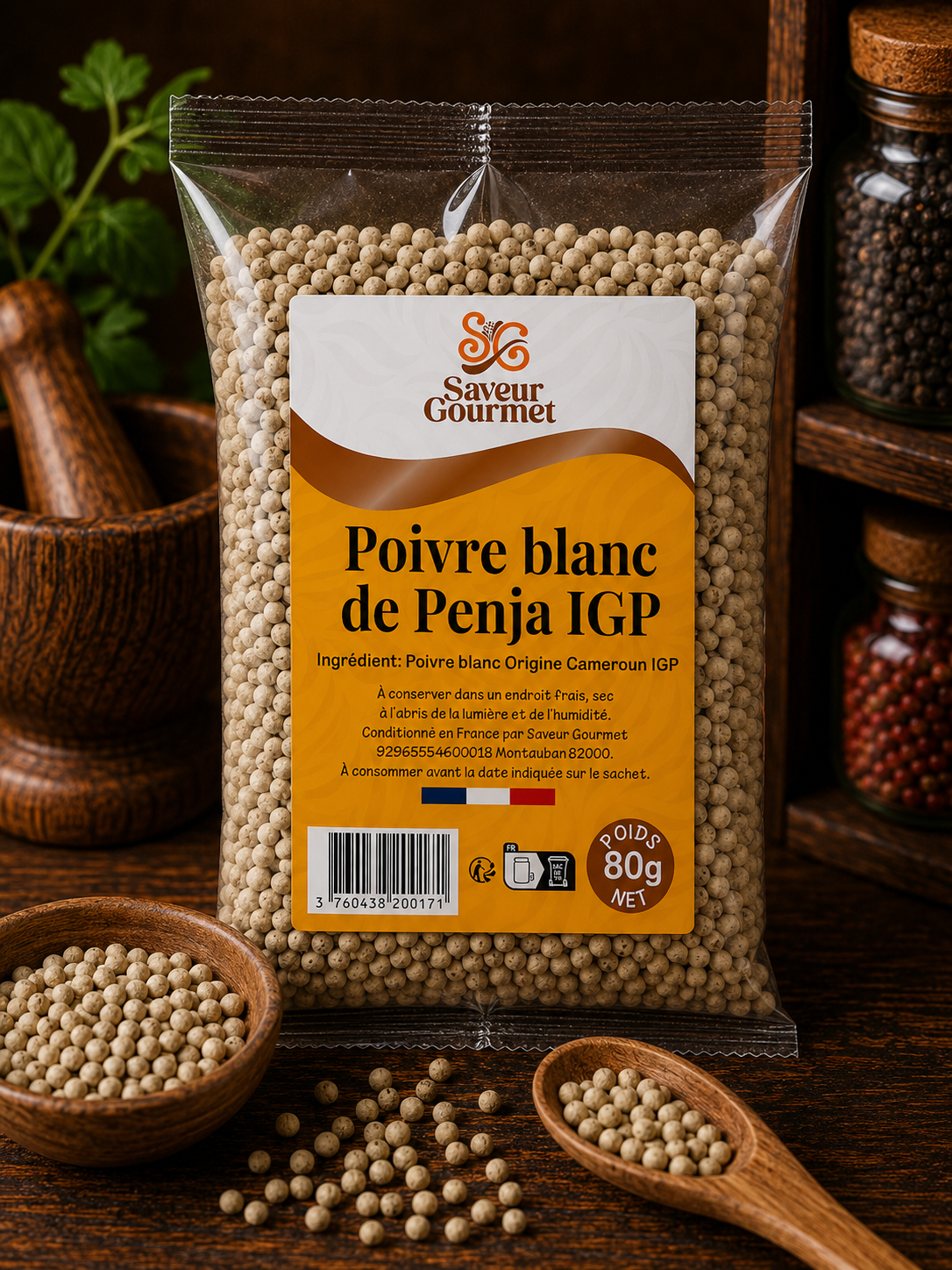 Poivre Blanc Grain IGP Penja (Cameroun)